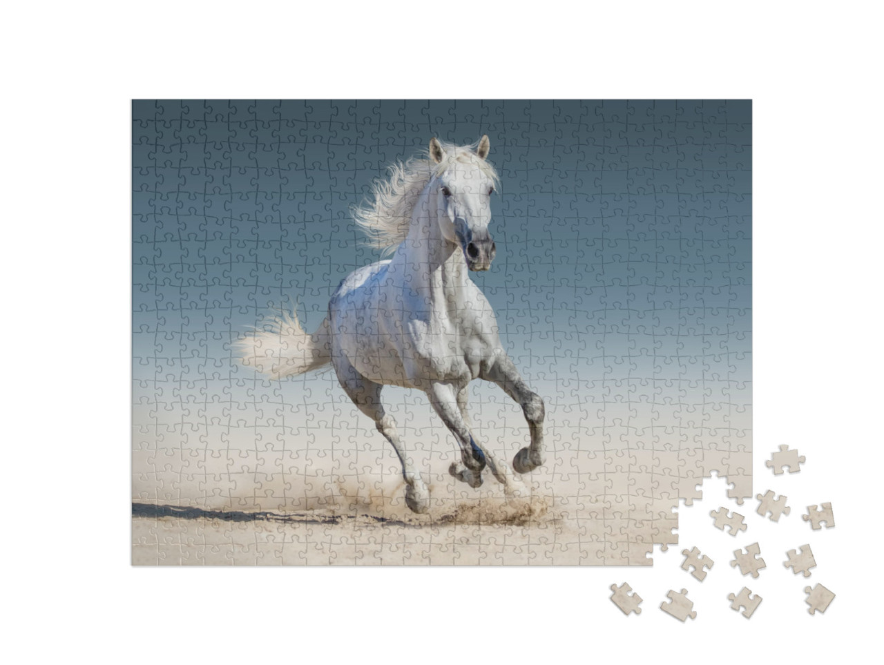 puzzle 500 dílků „Bílý kůň běží cvalem“