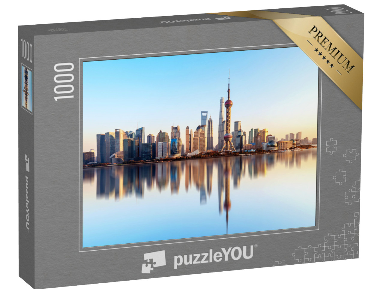 puzzle 1000 dílků „Panorama Šanghaje s odrazem vody“