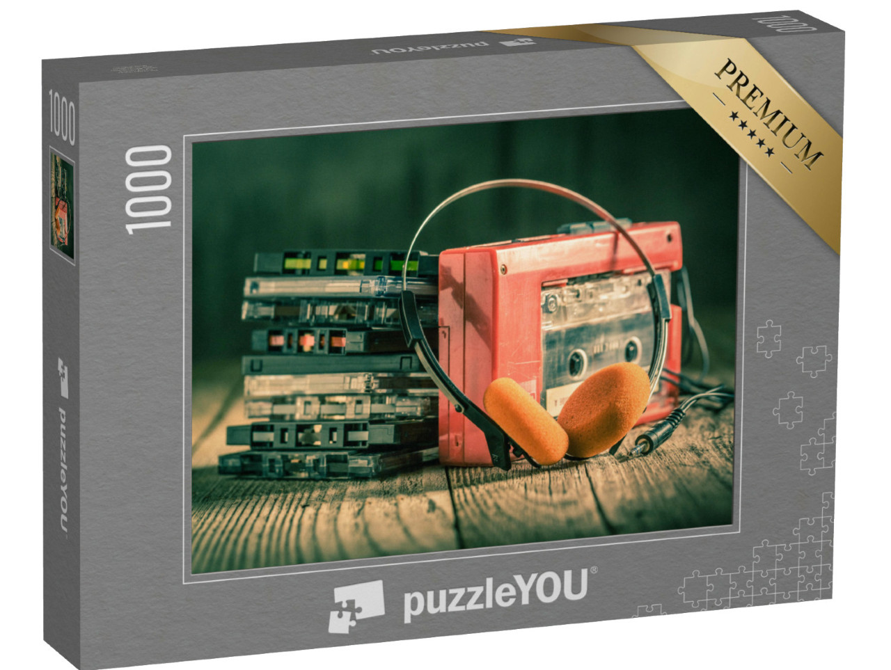 puzzle 1000 dílků „Retro: kazety, walkman a sluchátka“