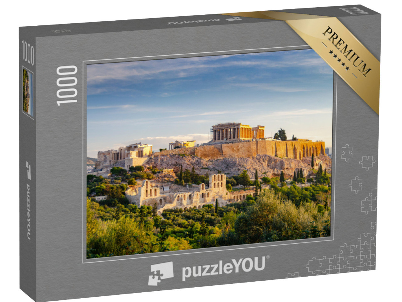 puzzle 1000 dílků „Slavná aténská památka: Akropole a Odeon Heroda Attika.“