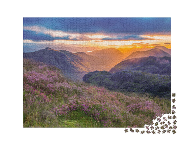 puzzle 2000 dílků „Pohled do údolí Glencoe, Skotská vysočina, Skotsko“