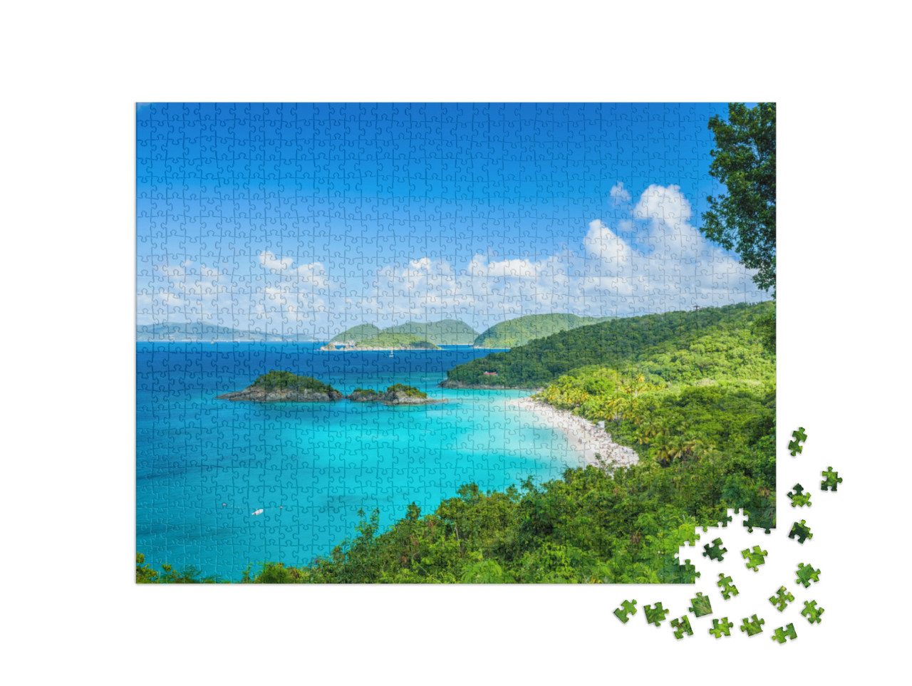 puzzle 1000 dílků „Trunk Bay, Svatý Jan, Americké Panenské ostrovy“