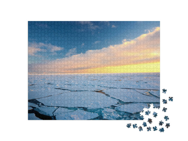 puzzle 1000 dílků „Globální oteplování na severním pólu Arktidy, Špicberky“