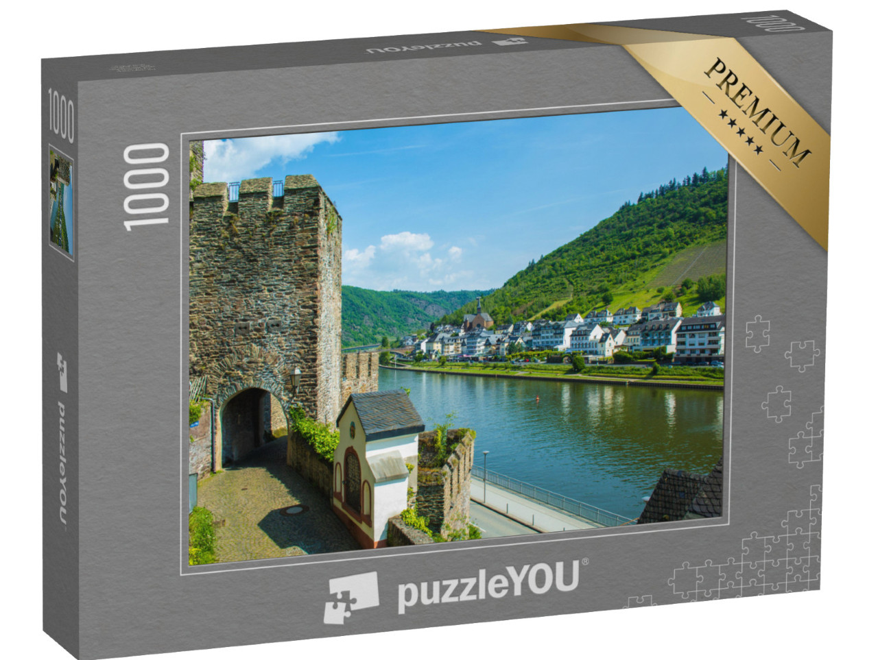 puzzle 1000 dílků „Malebné městečko Cochem na řece Moselle v Porýní-Falci, Německo“