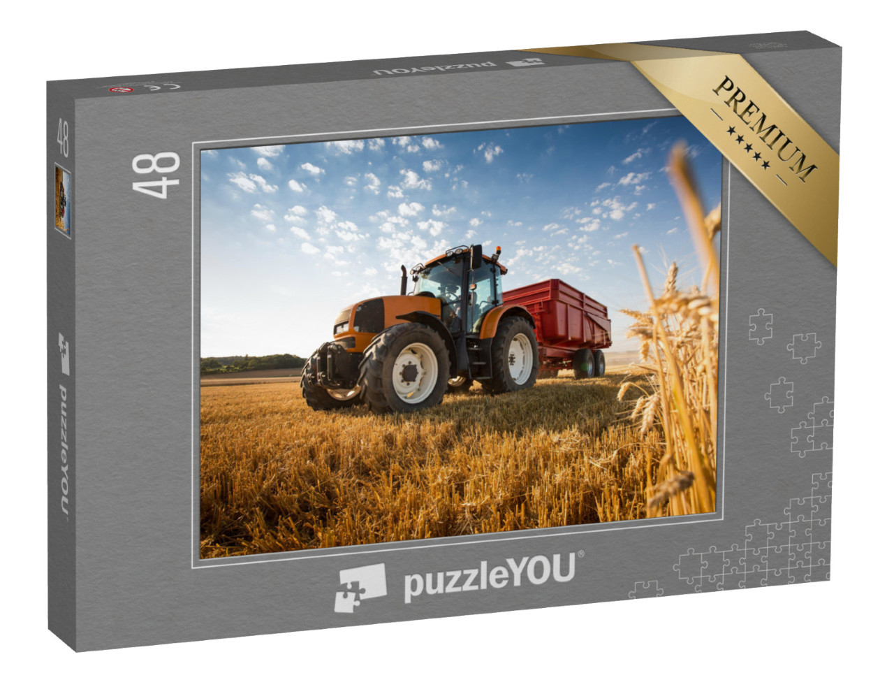 puzzle 48 dílků „Traktor při sklizni“