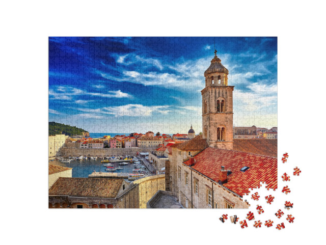 puzzle 1000 dílků „Staré město Dubrovník při západu slunce, Chorvatsko“