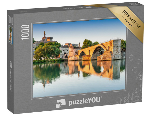 puzzle 1000 dílků „Avignonský most s Papežským palácem a řekou Rhônou, Provence, Francie“