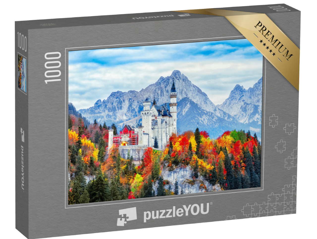 puzzle 1000 dílků „Zámek Neuschwanstein: podzimní dominanta Bavorska, Německo“