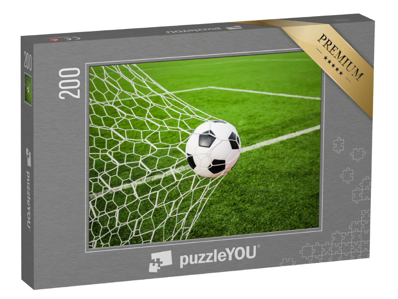 puzzle 200 dílků „Fotbalový míč v brankové síti“