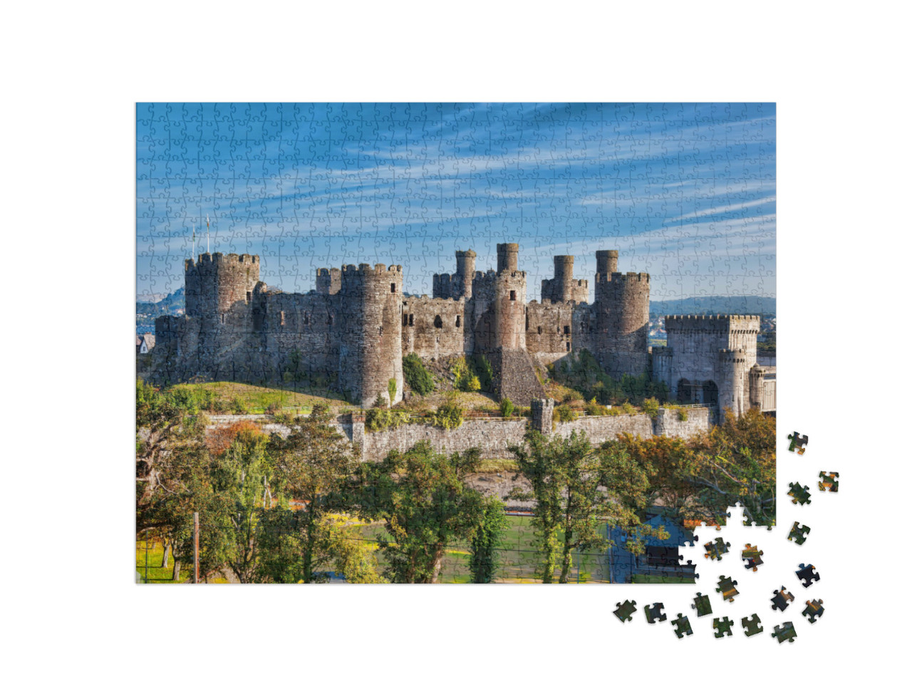 puzzle 1000 dílků „Slavný hrad Conwy ve Walesu, Spojené království“