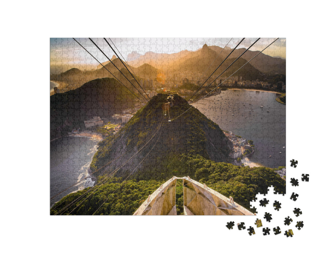 puzzle 1000 dílků „Lanovka na horu Sugar Loaf, Rio De Janeiro, Brazílie“