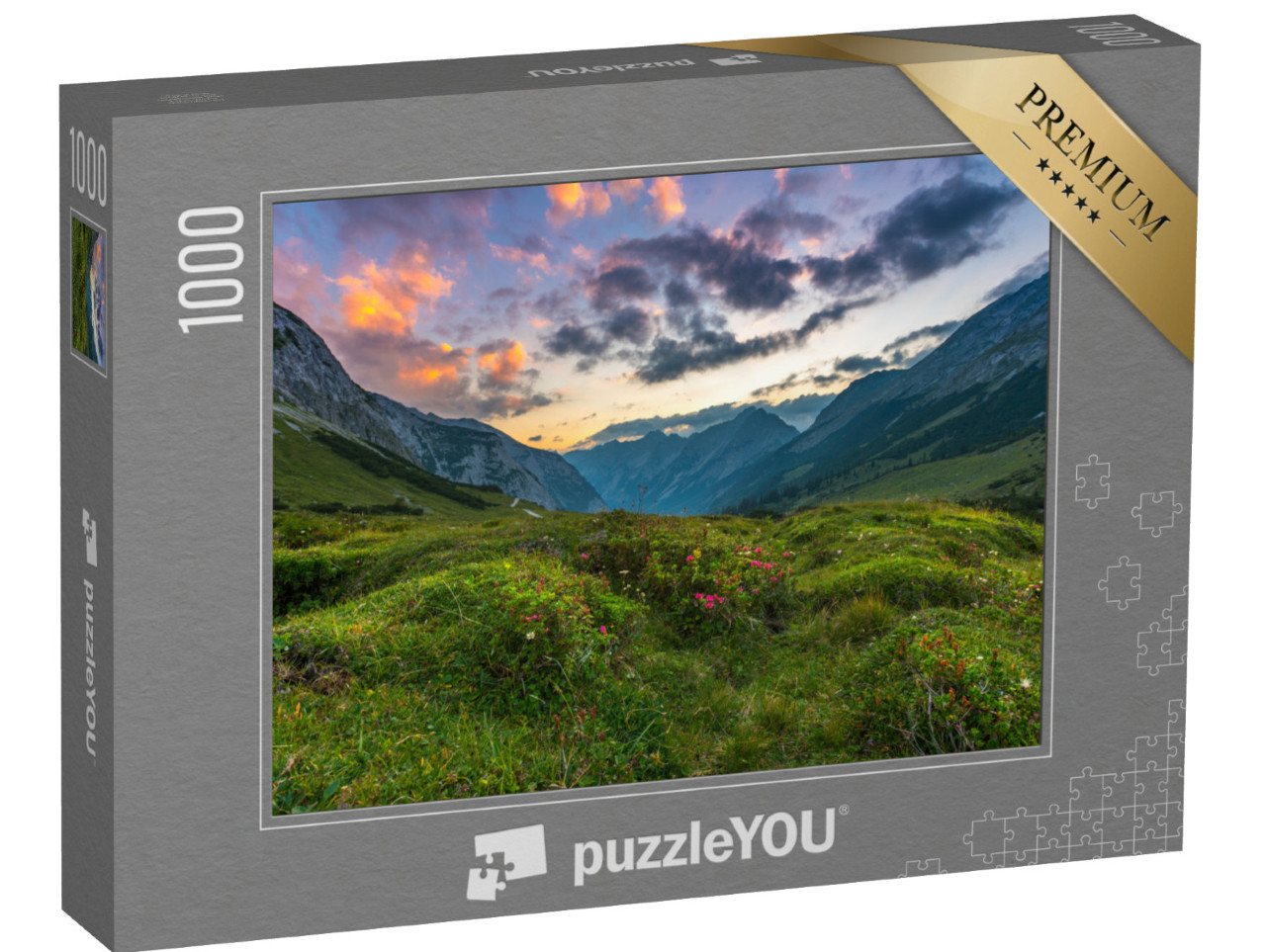puzzle 1000 dílků „Západ slunce nad pohořím Karwendel“