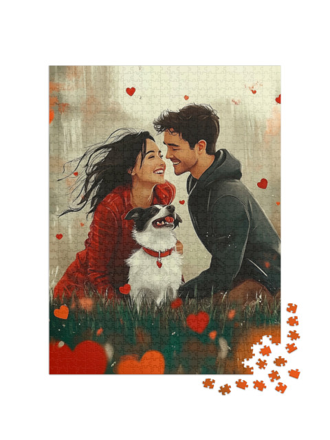 puzzle 1000 dílků „Rodinné štěstí plné lásky“