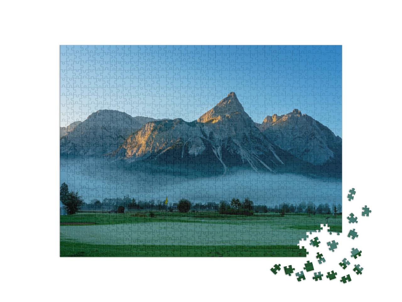 puzzle 1000 dílků „Golfové hřiště v pohoří Wetterstein“