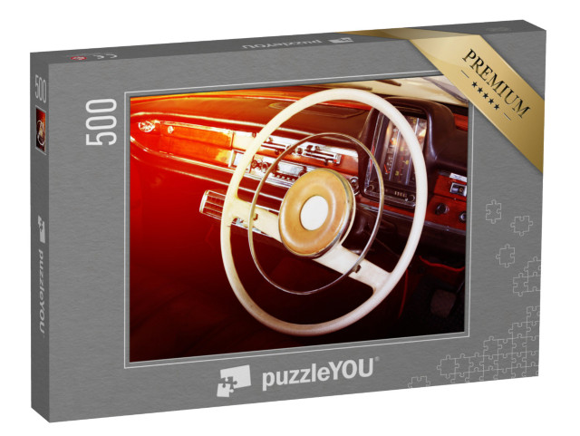 puzzle 500 dílků „Detail volantu klasického automobilu“