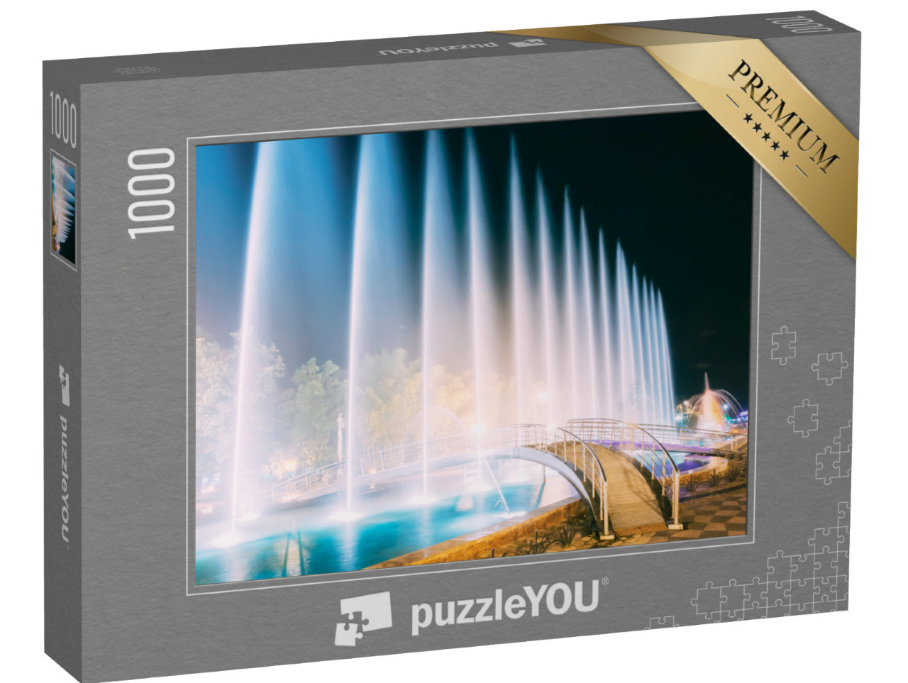 puzzle 1000 dílků „Tančící fontány, pamětihodnost města Batumi, Adžárie, Gruzie“