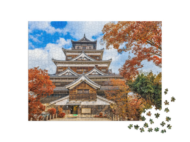 puzzle 1000 dílků „Hirošimský hrad v Hirošimě, Japonsko“