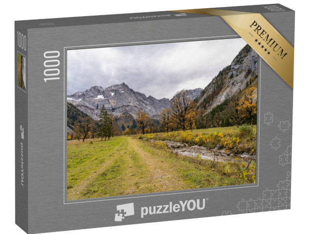 puzzle 1000 dílků „Javory u Ahornbodenu na podzim, Karwendelgebirge, Rakousko“