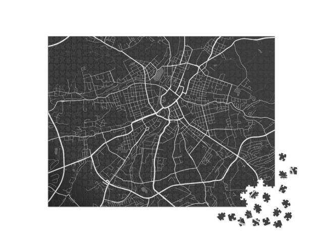 puzzle 1000 dílků „Vektorová ilustrace: Mapa města Chemnitz“