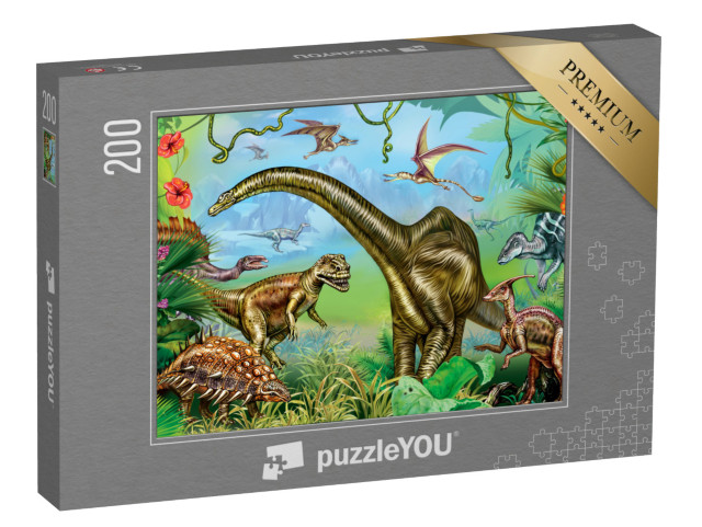 puzzle 200 dílků „Svět působivých dinosaurů“