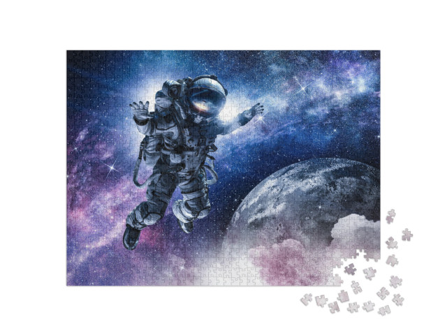 puzzle 1000 dílků „Astronaut na vesmírné misi“