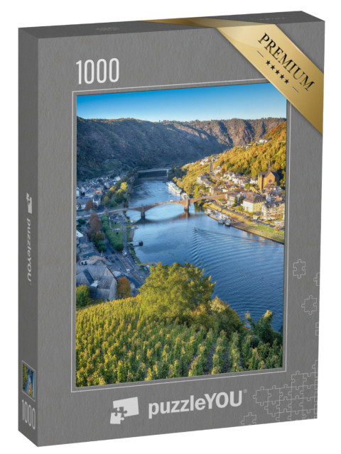 puzzle 1000 dílků „Údolí Mosely u města Cochem, vinice, Německo“