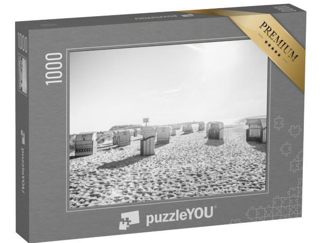 puzzle 1000 dílků „Lehátka na pláži Baltského moře ve slunečním světle“