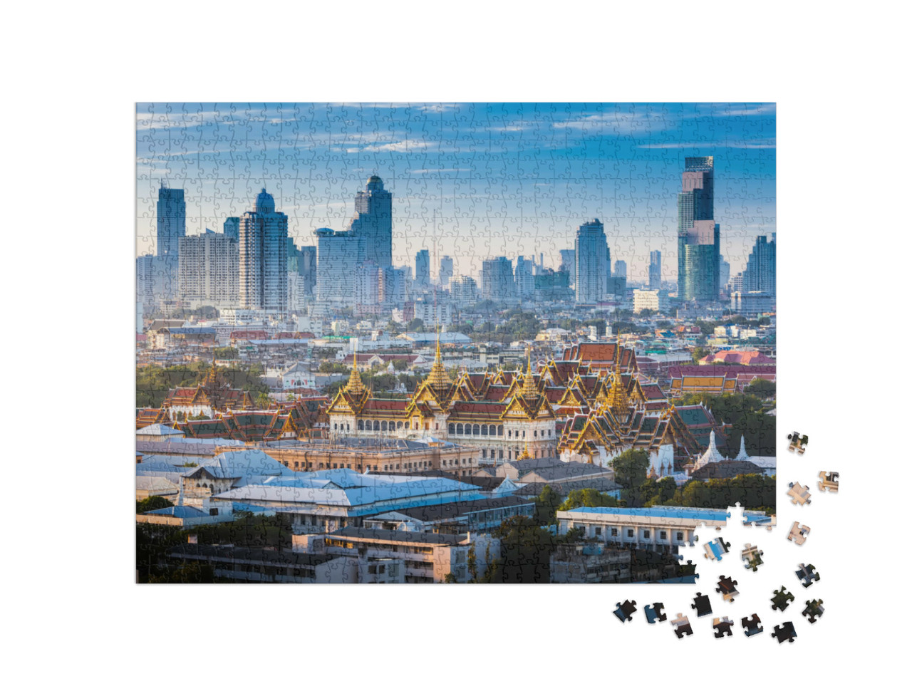 puzzle 1000 dílků „Zlatý Velký palác v Bangkoku“