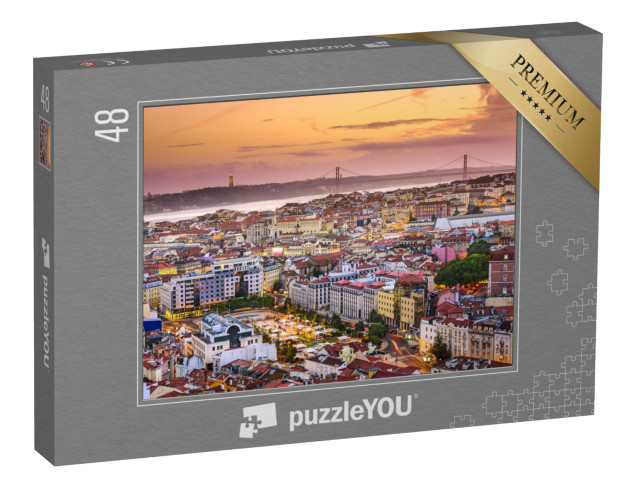 puzzle 48 dílků „Lisabon při západu slunce, Portugalsko“
