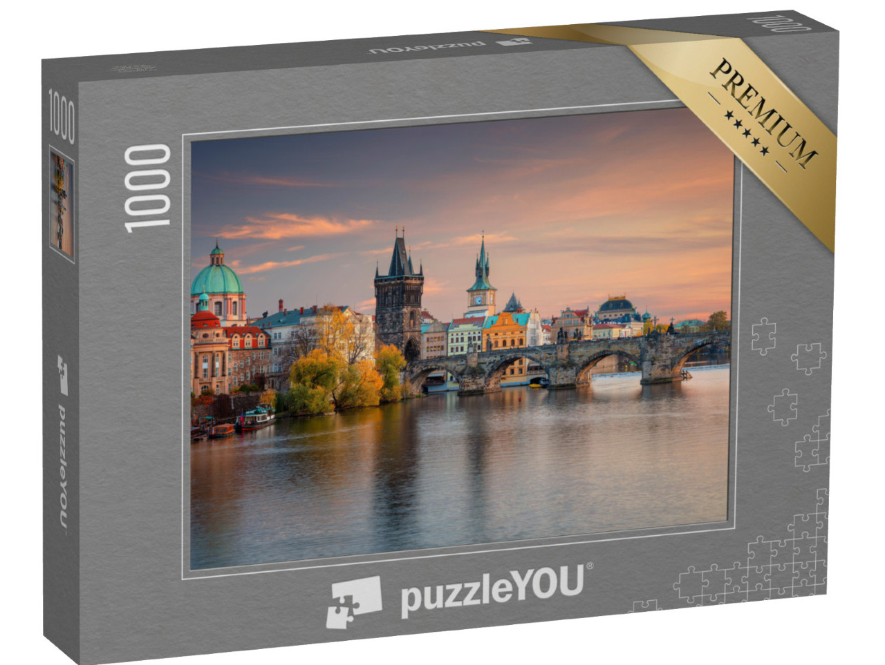 puzzle 1000 dílků „Praha, Česká republika: Slavný Karlův most při západu slunce“