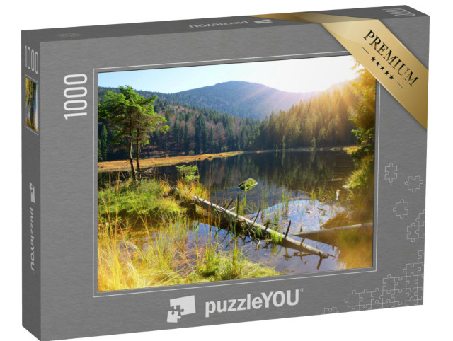 puzzle 1000 dílků „Jezero Kleiner Arbersee v Národním parku Bavorský les, Německo“