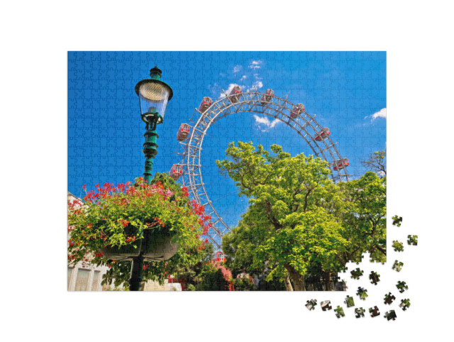 puzzle 1000 dílků „Obří ruské kolo Prater, park v hlavním městě Rakouska, Vídni“